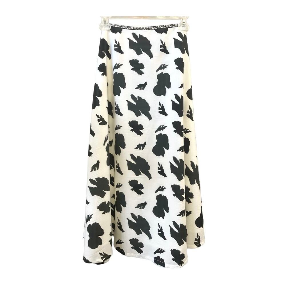 Anthropologie Sanchita Windsor Cascade Women's B/W Maxi Flare Skirt Size 00P NWT - Picture 3 of 11